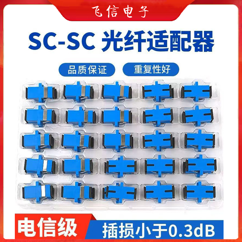sc-sc光钎法兰光纤耦合器SC双工直通转接头光纤跳线延长器方口光纤适配器