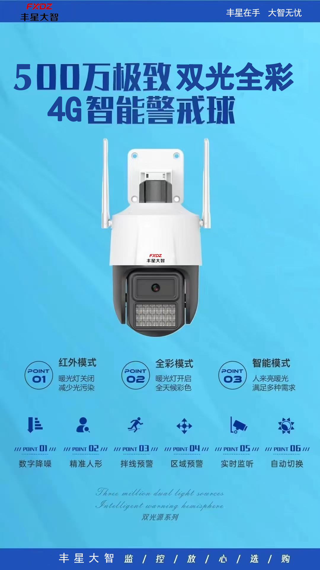 丰星大智4g摄像头球机单镜头免流量室外球机低功耗免布线4G球机6寸球机(500万) 丰星大智4g摄像头球机单镜头免流量室外球机低功耗免布线4G球机6寸球机(500万)